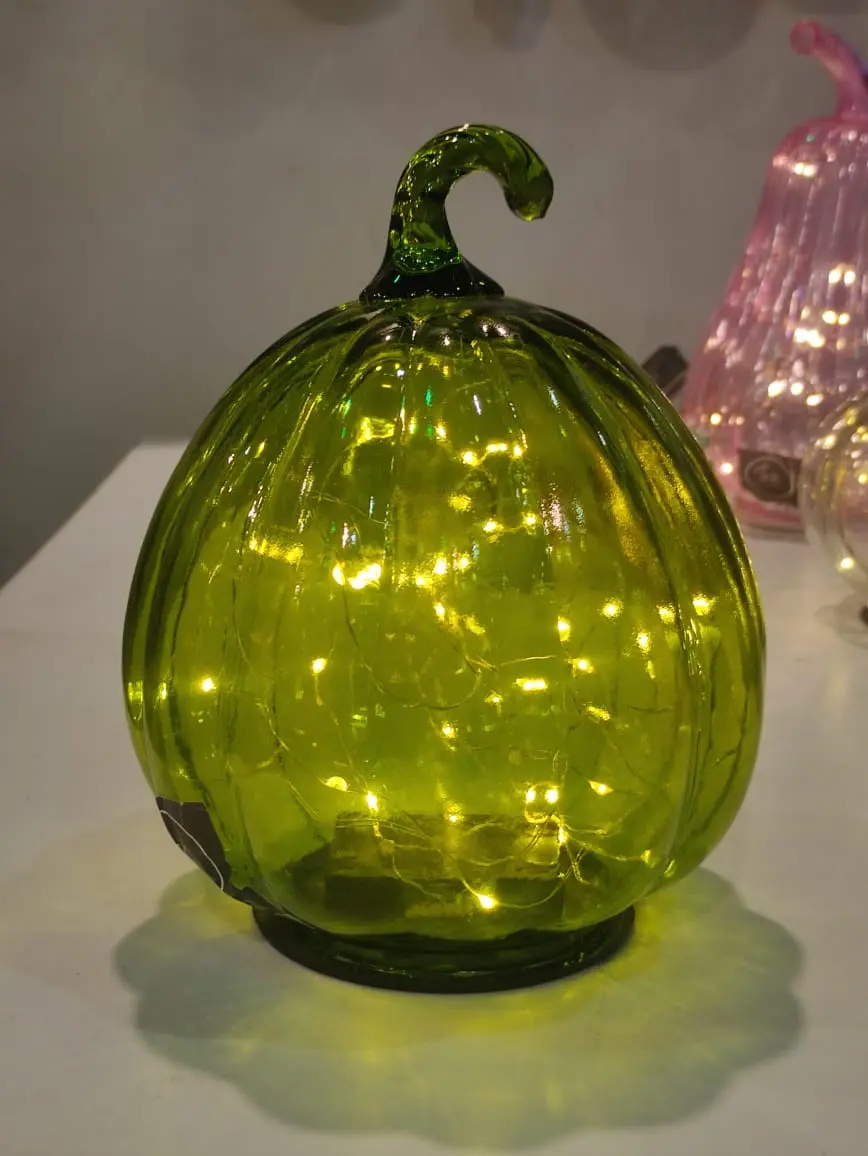 Glass Pumpkin Light Decoration — Handcrafted Export Product by NxtGen Exports, Moradabad